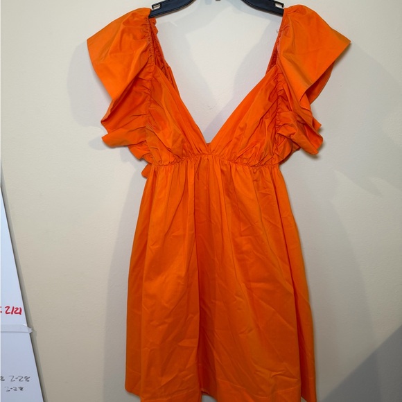 Day + Moon Dresses & Skirts - Chic Orange Mini Dress with Ruffle Detail